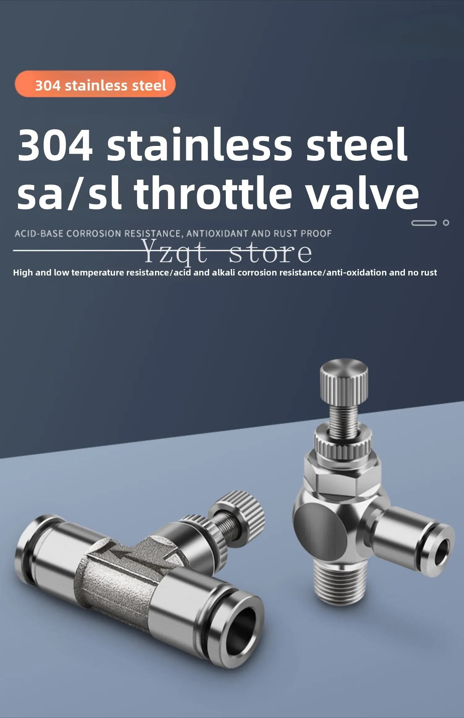 Stainless steel 304 speed control valve SL6-01 regulating limit viewership of pipeline throttle valve JSC8/4-02 pneumatic