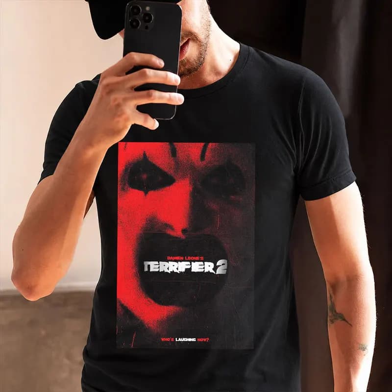 Retro Horror Movie Terrifier Art The Clown Killer Scary Halloween Gift T Shirt 0912 Short Sleeve Graphic clothes All size tops