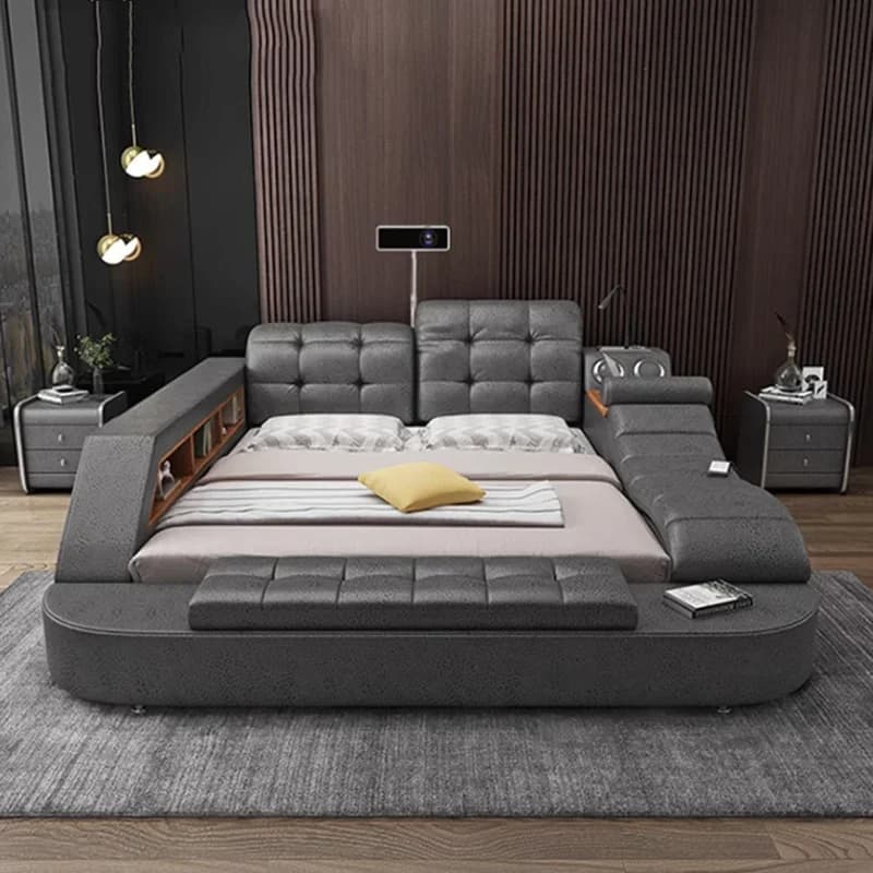 Queen Luxury Bed Electronic Japanese Tatami Upholstery Bed Nightstands King Size Muebles Para El Hogar Bedroom Furniture
