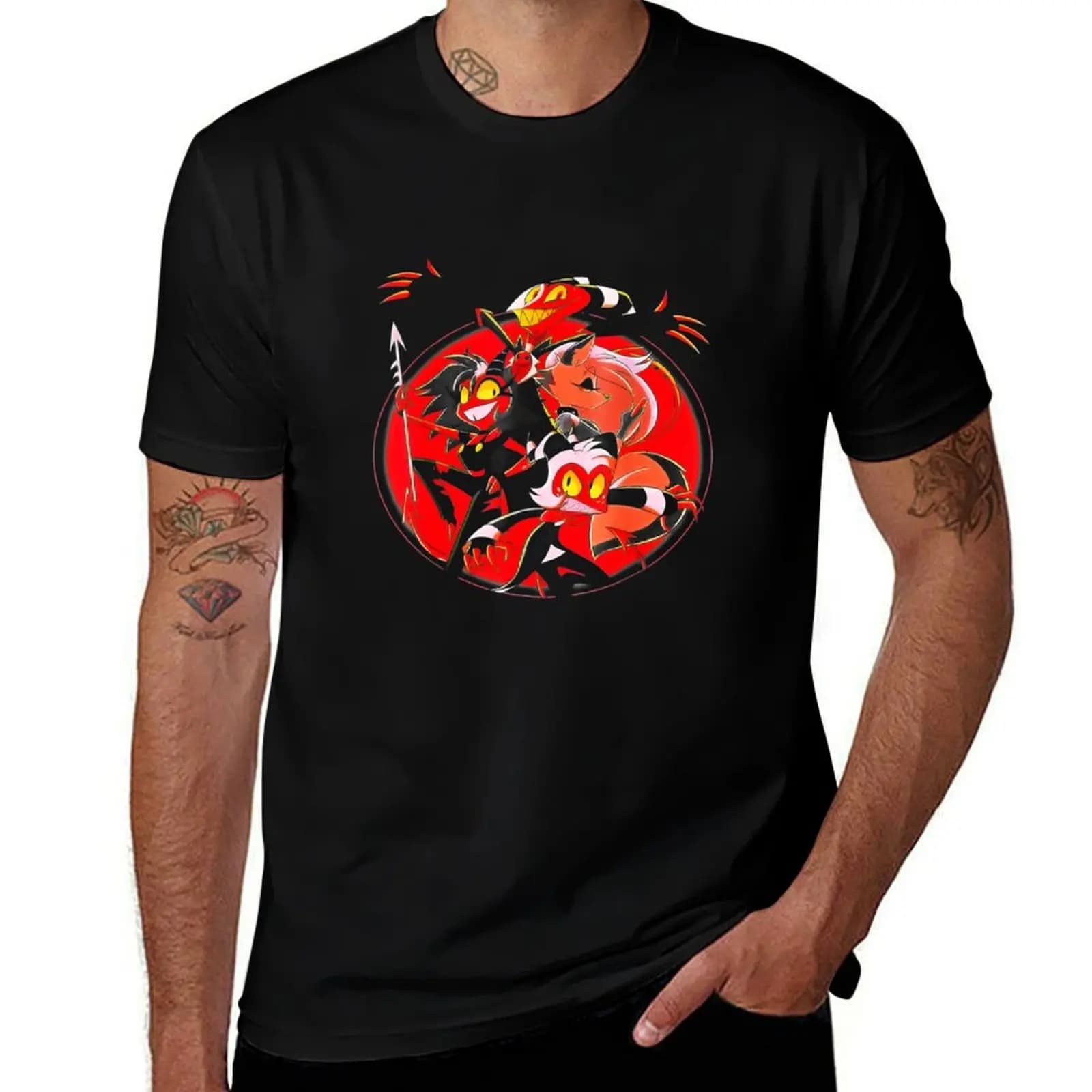 Funny Helluva Boss Anime Blitzo For Fans T-Shirt Casual Street Style Short Sleeve Tee T-Shirt