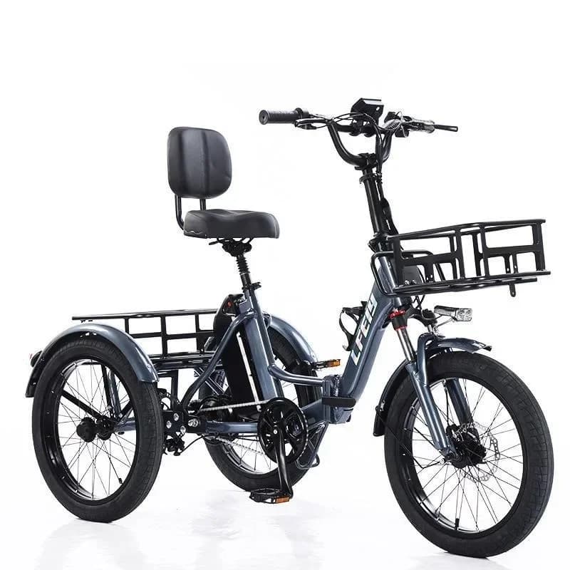 Folding tricycle 20 inches, pedal-assisted electric tricycle