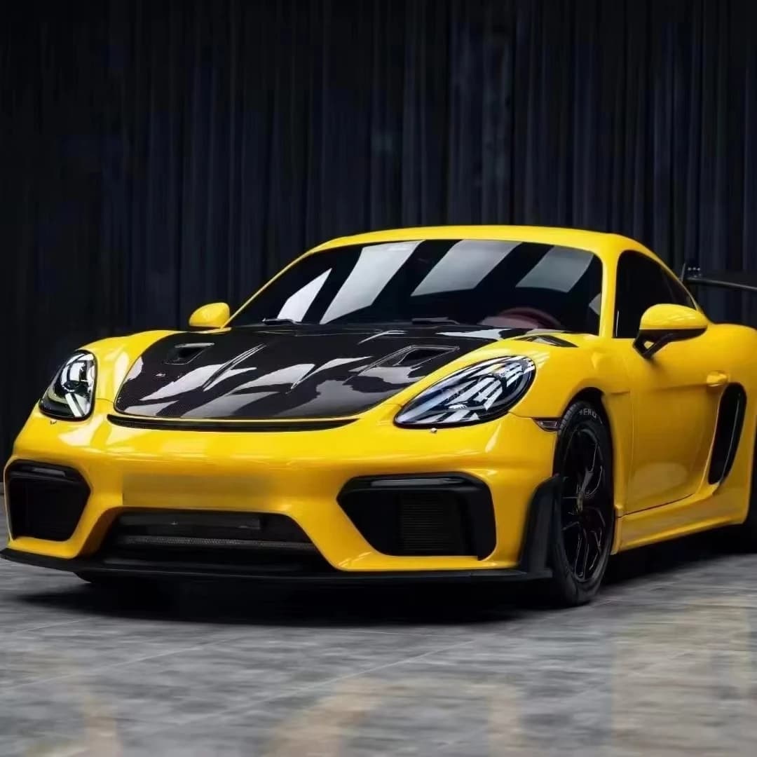 STLF Car Bumper Body Kit for Porsches 718 2016+ Upgrade to GT4RS  Style Carbon Fiber Front Rear Bumper Assembly Hood