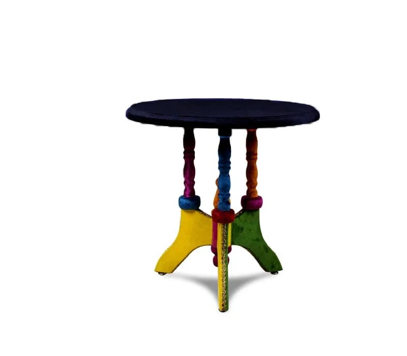 X Nordic designer contrasting colors solid wood coffee table simple balcony small round table small apartment sofa edge table