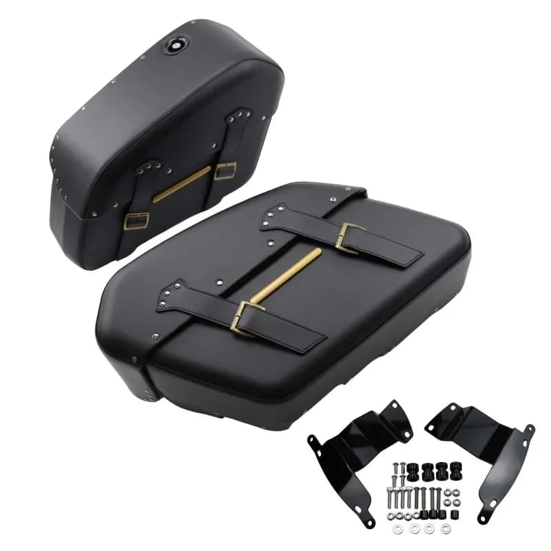 OEMQuick-release side box, special bracket for suitcase to side bag, universal retro leather case.