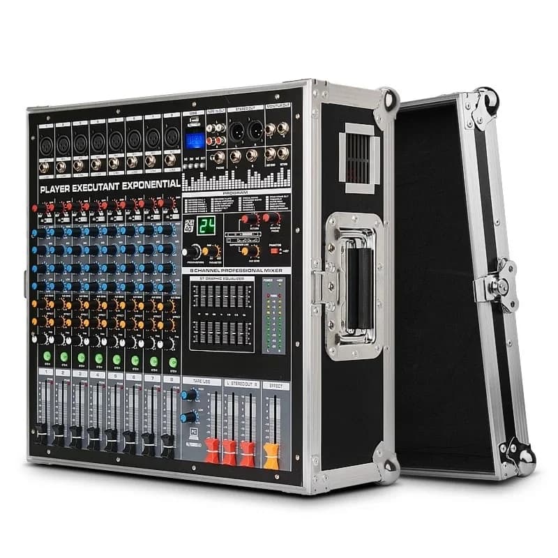 Mixer EM8 Road 12 All-in-One Machine with Power Amplifier Bluetooth 24 Digital Effects Stage Wedding Performance
