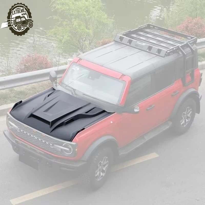 High Quality Abs Matte Black Carbon Fiber Engine Hood for Ford Bronco