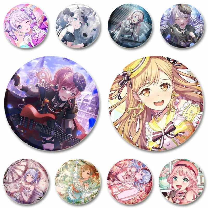 Cute Game BanG Dream Enamel Pins Creative Cartoon Figure Cosplay Badges DIY Shirt Bag Lapel Brooches Accessories Jewelry Gifts