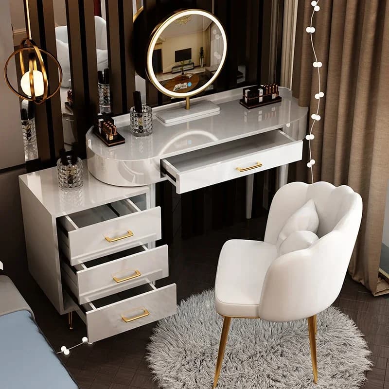 Nail Modern Vanity Table Bedroom Storage Cabinet European Organizer Dressing Table Corner Desk Vestidores Lounge Suite Furniture