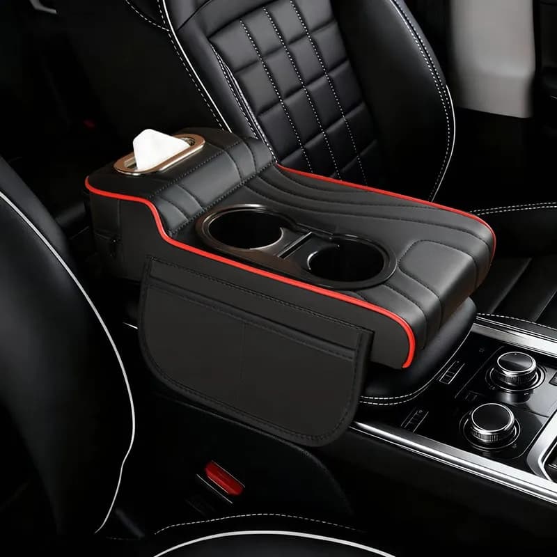Car Center Console Armrest Cushion with Cup Holder Armrest Protector Vehicle Tissue Box Cup Holder High-End Sensation Auile Acce