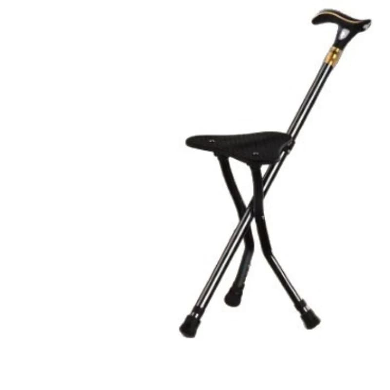 Quality elderly cane chair dual-purpose sitting non-slip light go out with stool for the elderly