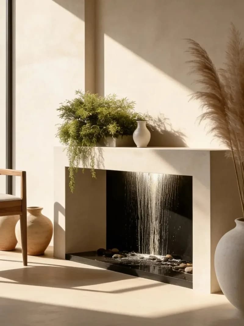 Minimalist Entrance Cabinet, Countertop Decoration, Modern Foyer Cabinet, High-end Creative Water Feature, Entrance Platform N10