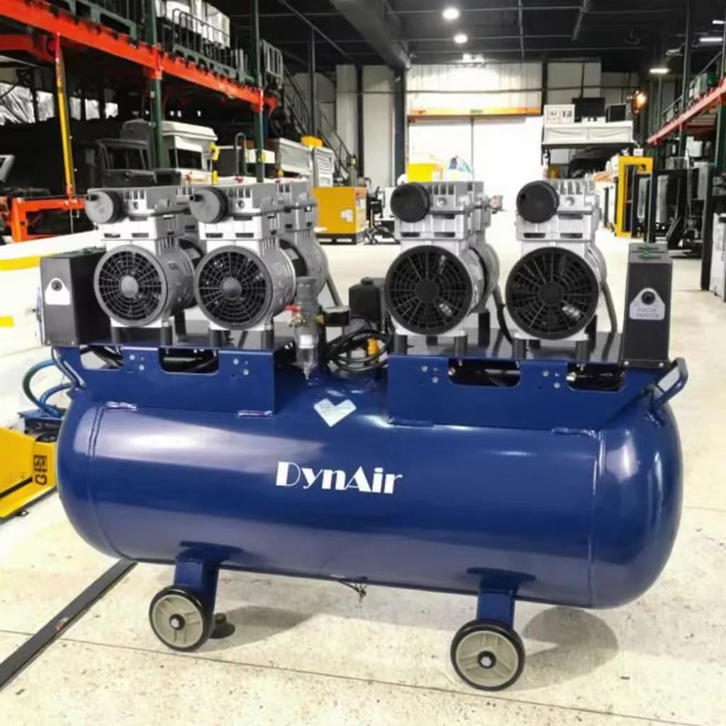 100L Low Noise Oil-Free Piston Air Compressor New 3000W Motor Portable Pump Painting Dental Use Silent  Oilless Air Compressor