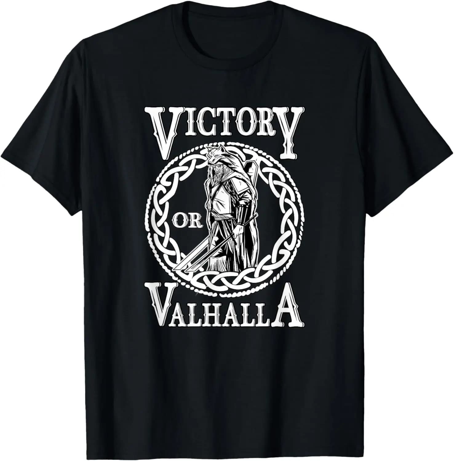 Victory or Valhalla Nordic Warrior T-Shirt 100% Cotton O-Neck Short Sleeve Summer Casual Mens T-shirt Streetwear