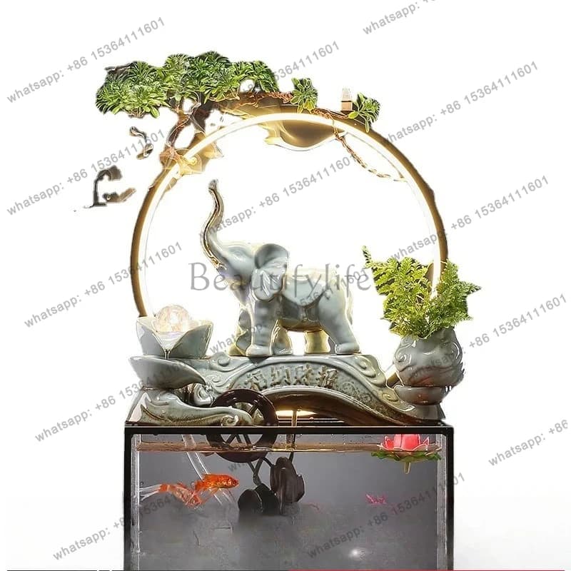 Wealth-Attracting Flowing Water Wealth-Generating Ornament Fish Tank Circulating Water Wheel Fortune Ball
