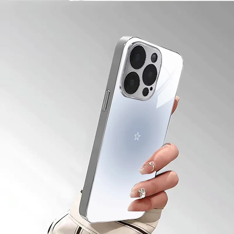 Blue Mist Center Star Shadow Pattern with Premium Business Design for iPhone 18 17, 16, 15, 14, 13, 12, 11, etc