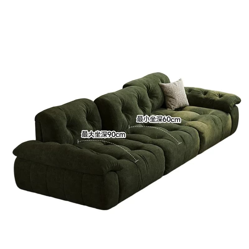 Fabric straight row sofa, can be adjusted back and forth to sit on the deep chenille ultra-wide cloud sofa