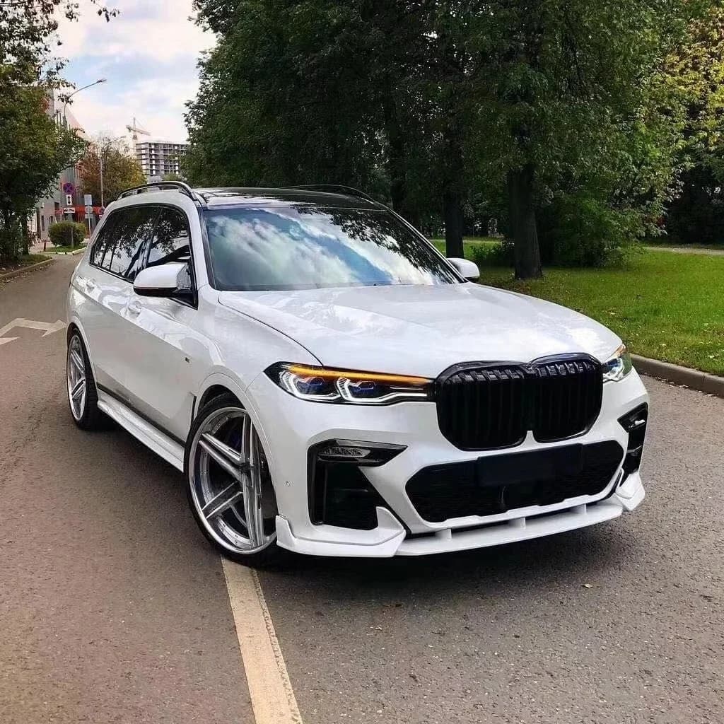 Gloss Black Full Body Kit for X7 (G07) 2018+ | Carbon Fiber Front Lip, Rear Lip, Grille & Side Skirts
