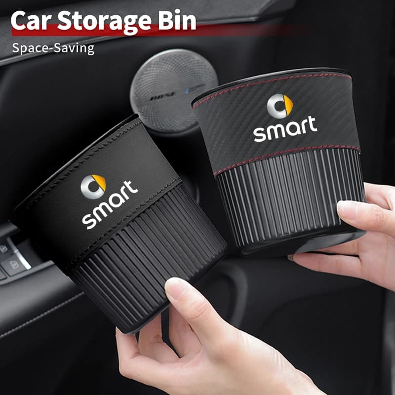 Vertically Ribbed Plastic Car Storage Box Trash Can Clip Installation For Smart Fortwo 451 450 453 Forfour EQ Cabrio Crossblade