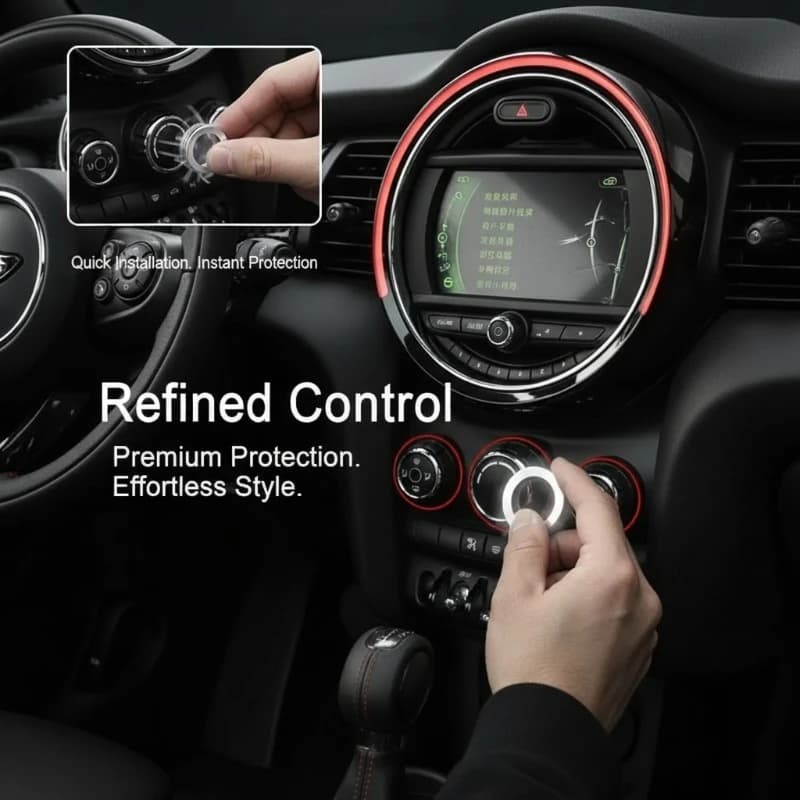 For BMW MINI F55 F56 F57 14-22 Aluminum Alloy Red Car Air Conditoin Knob Cover Decorate Interior Car Accessrories
