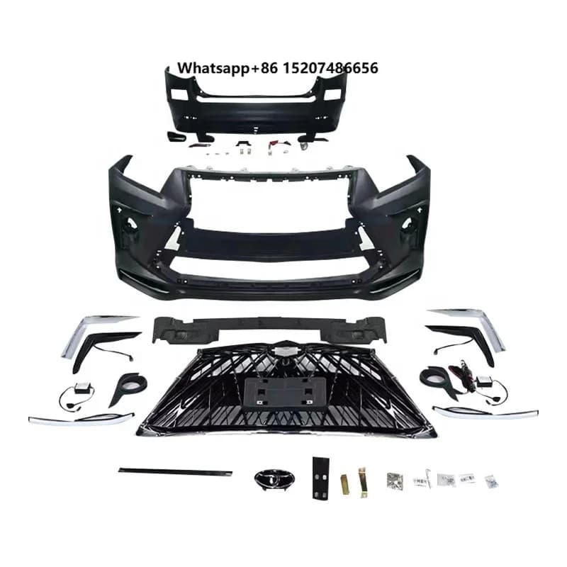Car bumpers For Highlander 2009-2014 Upgrade Lx570 Style facelift body kit Front bumper Rear bumper Grille