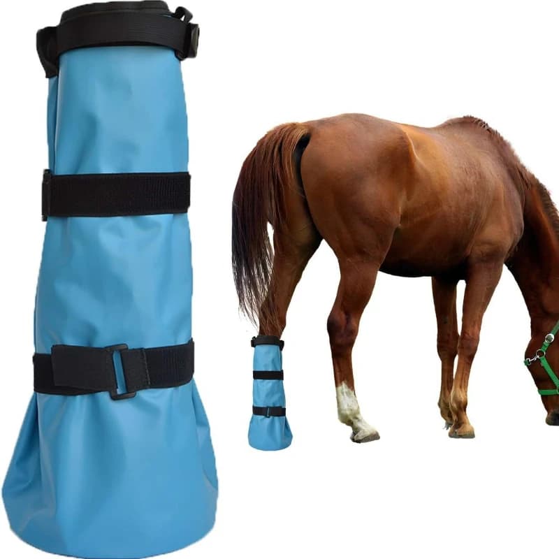 Horseshoe Dipping Boots for Horses Soaking Boots Horseshoe Care Treatment Bucket Dip Bag with Extravehicular Activity Mat