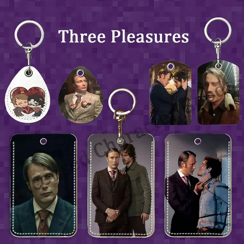 M-Mads M-Mikkelsen Custom Access Card Case Leather Card Holder Keychain Key Ring Transportation Card Case Gifts
