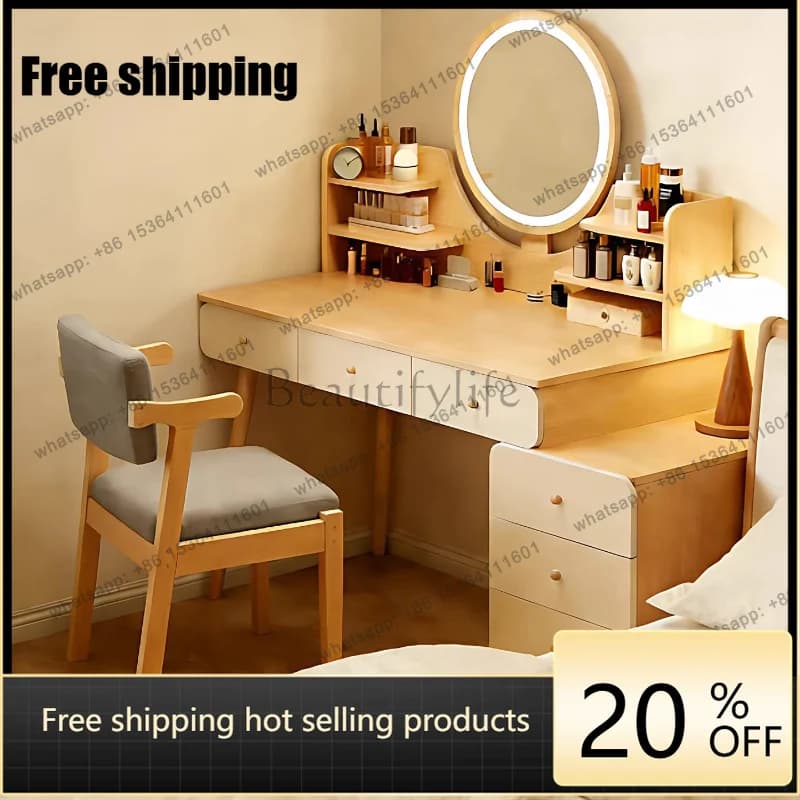 LJY European Vintage Dressing Table Cosmetics Storage Makeup Bedroom Dressing Table Beauty Luxury Comoda Pra Quarto Home Furnitu