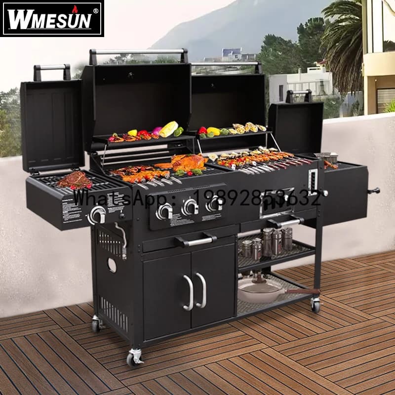 XL Outdoor BBQ Grill Villa Courtyard BBQ Rack Gas Portable Large American Style