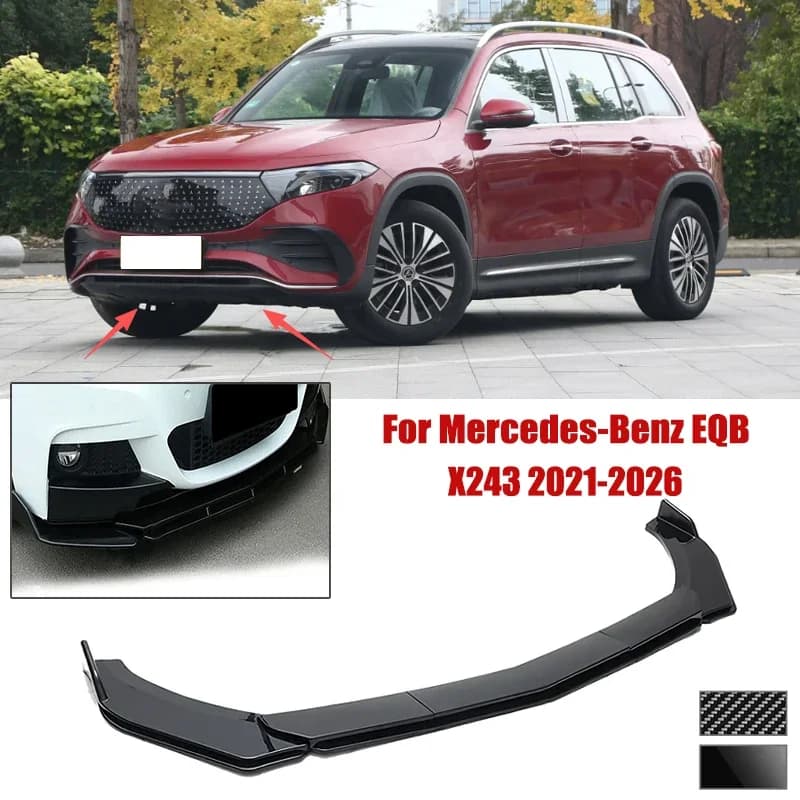 5pcs Front Bumper Shovel For Mercedes-Benz EQB X243 2021-2026 Spoiler Front Bumper Deflector Anti Scratch Protection Device