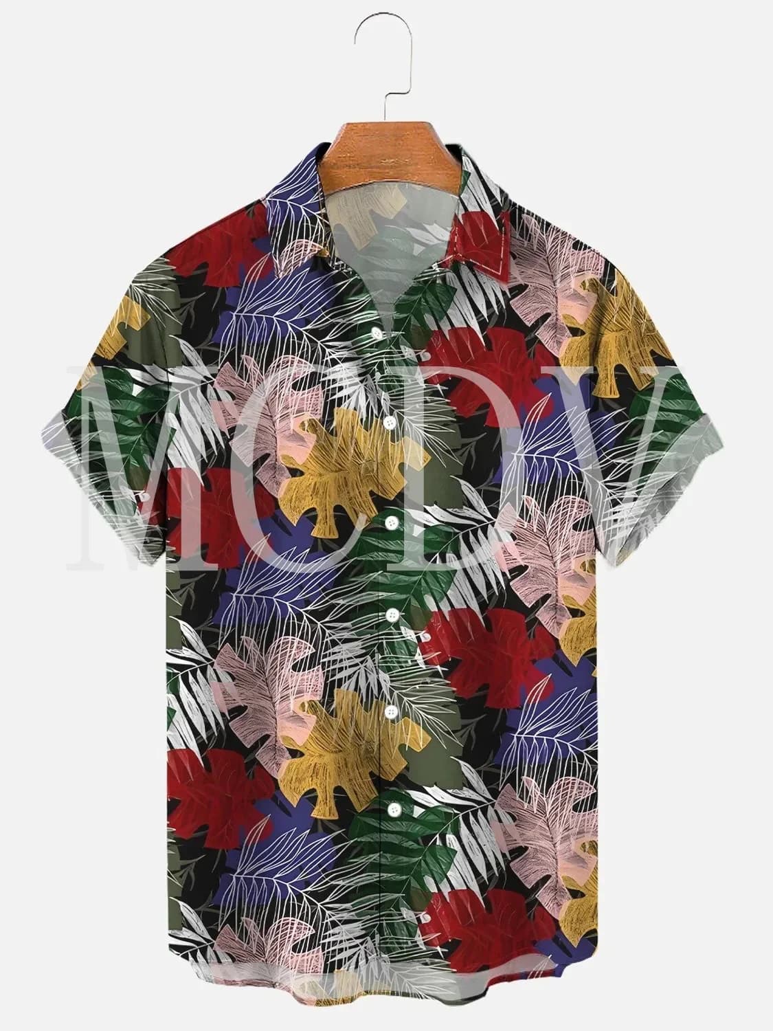 Mens For Women Hawaiian Hibiscus Floral Print Lapel Loose Chest Pockets Short Sleeve Funky Aloha Shirts