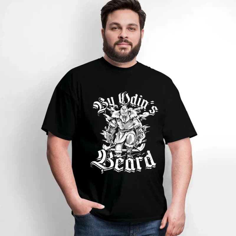 Retro Odin's beard 0414 Nordic Gift T-Shirt Viking Runes Norse Myths 100% cotton printed Graphic clothes All size tops S-6XL