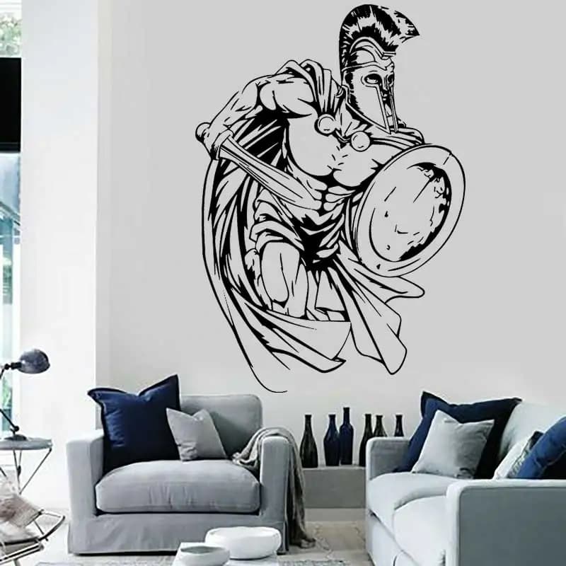 Spartan Roman Gladiator Wall Sticker Gladiator Modern Art Home Bedroom Car Glass Decor Waterproof Vinyl Wall Decal Unique Gift 1