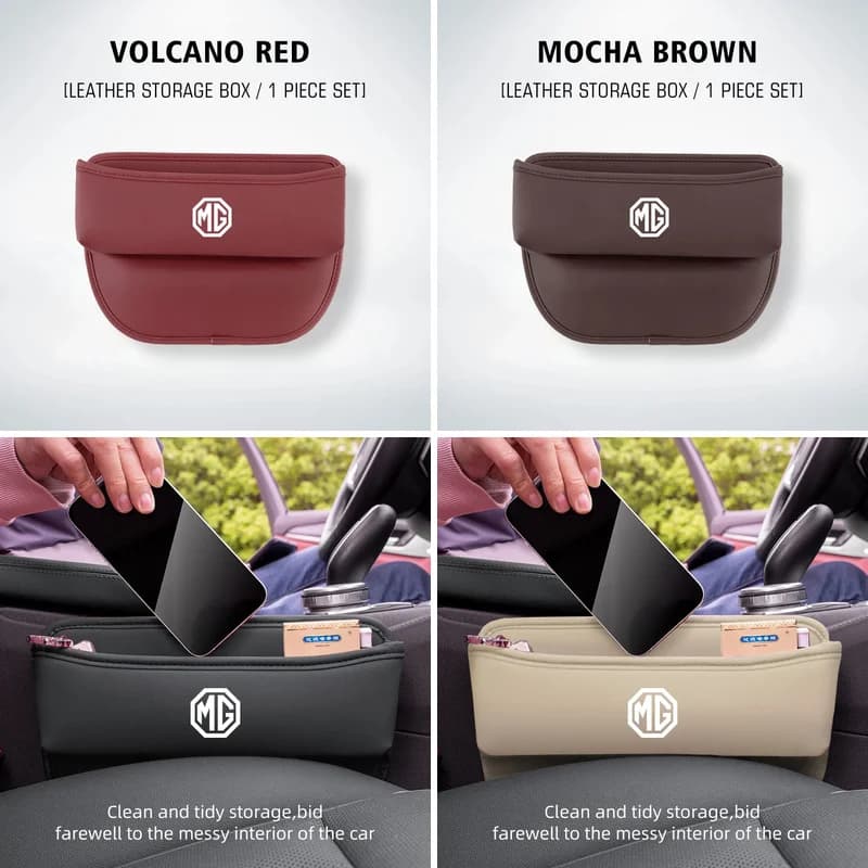 Car Seat Crevice Pocket PU Leather Storage Organizer Bag for Morris Garages MG ZS HS MG3 MG5 MG6 MG7 GT GS
