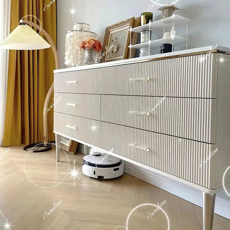 American light luxury modern simple living room solid wood chest bedroom storage cabinet