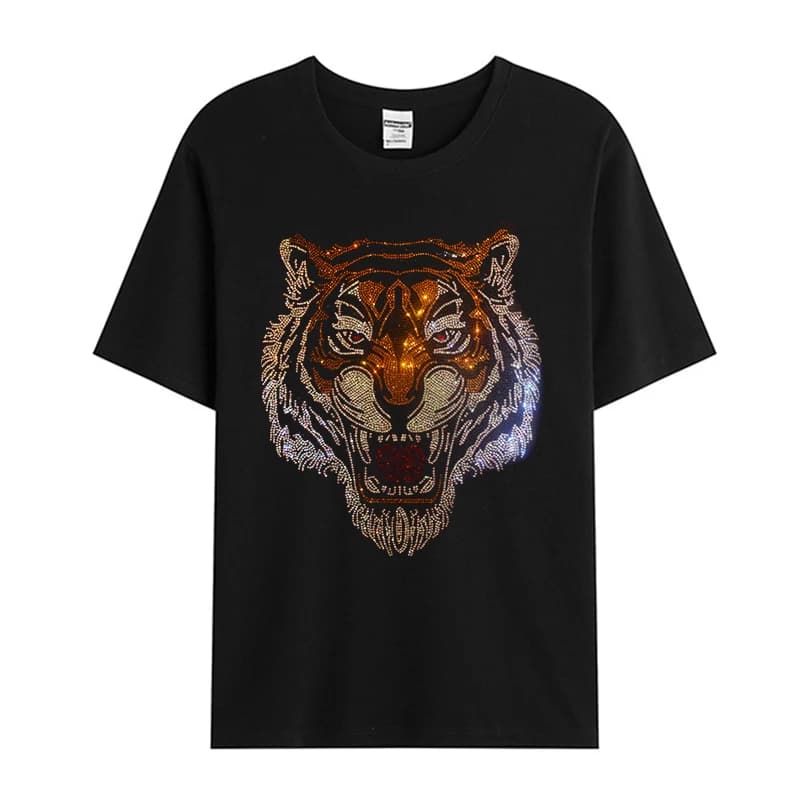 New Men's Summer Short-Sleeved Casual T-Shirt Creative Dollars Diamond Figure High-Quality T-Shirt 14 Styles