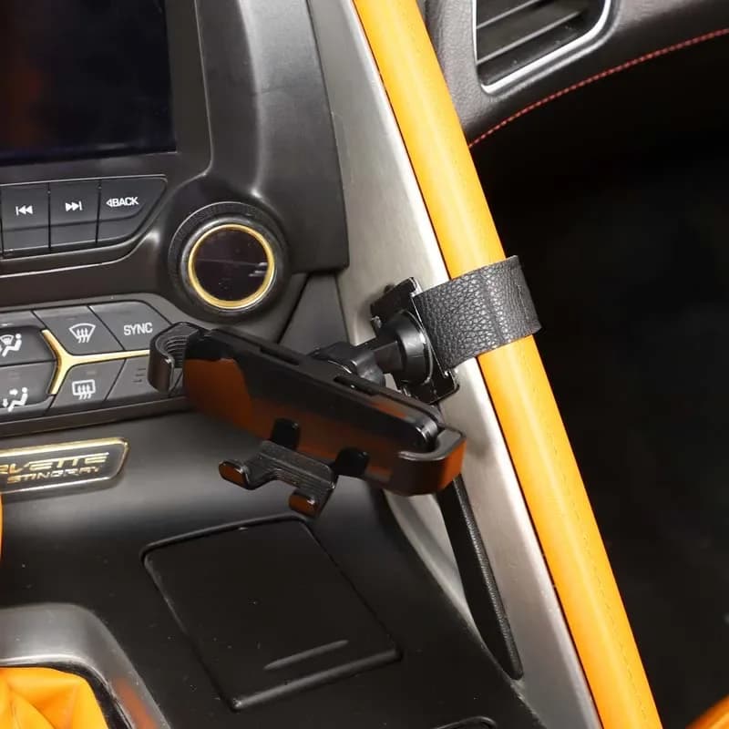 ABS Black For Chevrolet Corvette C7 14-19 Interior Car Accessories Car Central Control Mobile Phone Holder GPS Navigation Holder