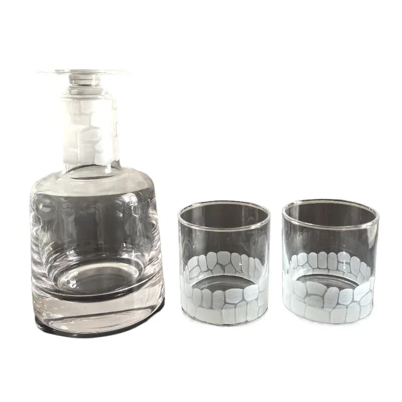 Simple stone pattern glass wine set decanter, whiskey glass set bar restaurant home decoration