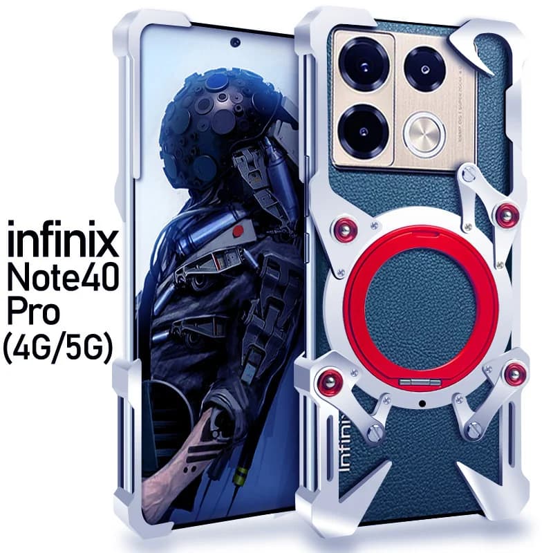 Luxury Metal New Heavy Duty Armor Metal Aluminum Phone Case For infinix GT 10 20 note 40 50 pro+ Back Fundas Coques