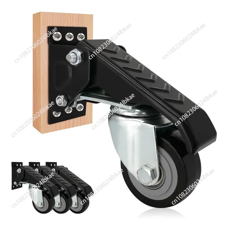 165 lbs 2.5" Set of 4 Workbench Caster Wheels Side Mounted Retractable Stepdown Wheel 360° Swivel for Tables and Equipment