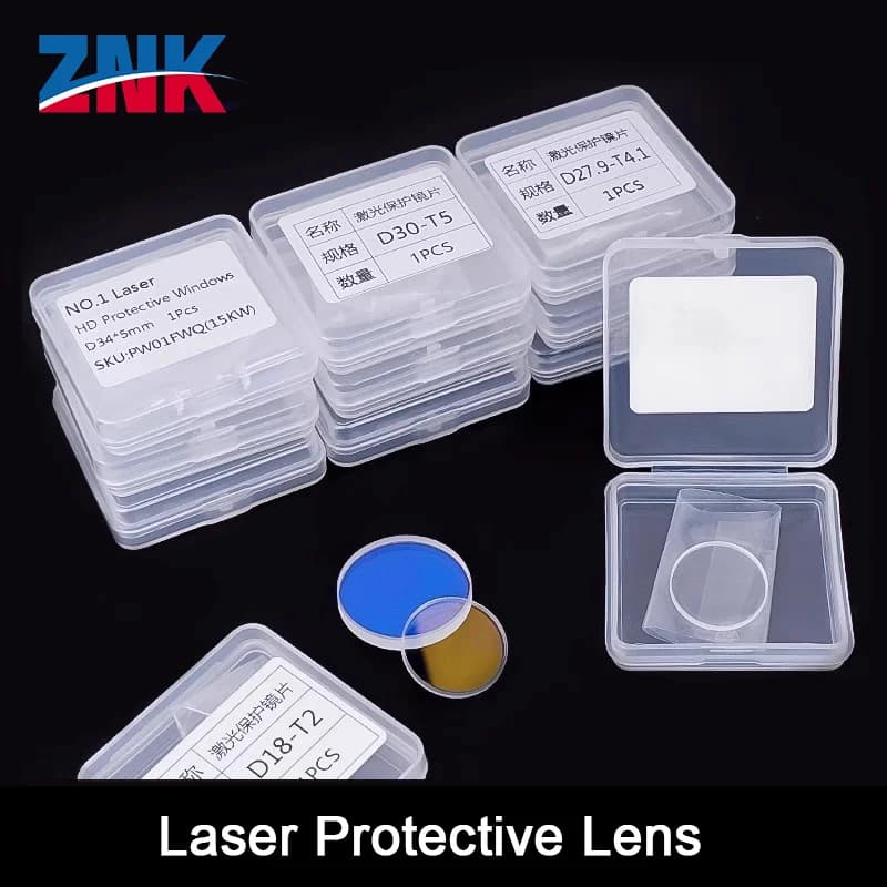 ZNK 5PCS Laser Protection Lens Protective Windows 37x7 27.9x4.1 for Raytools Precitec WSX Fiber Laser Cutting Machine Head Part