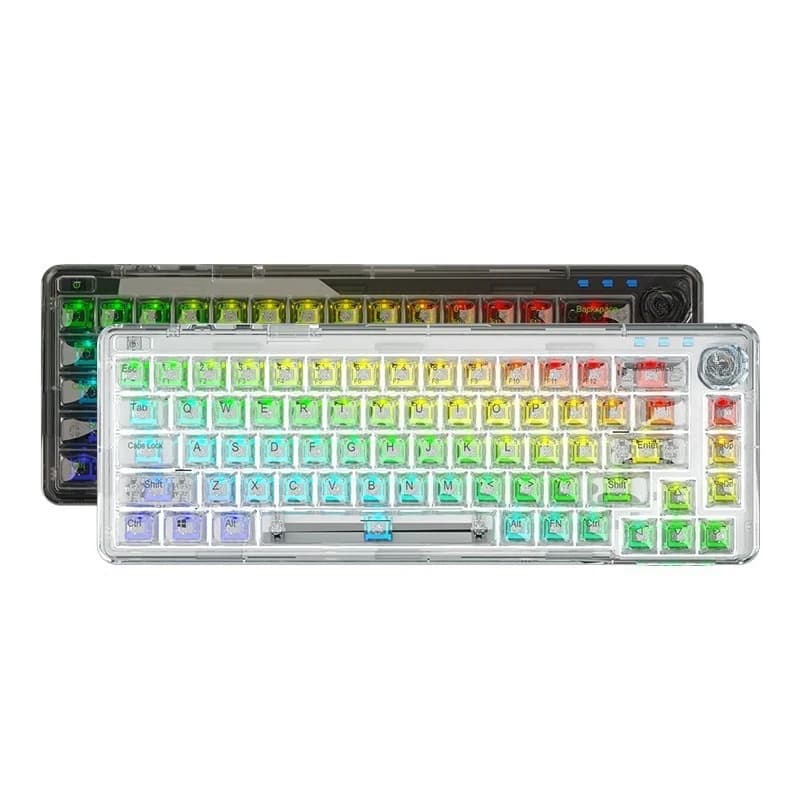 Mechanical keyboard transparent bluetooth wireless custom hot swap