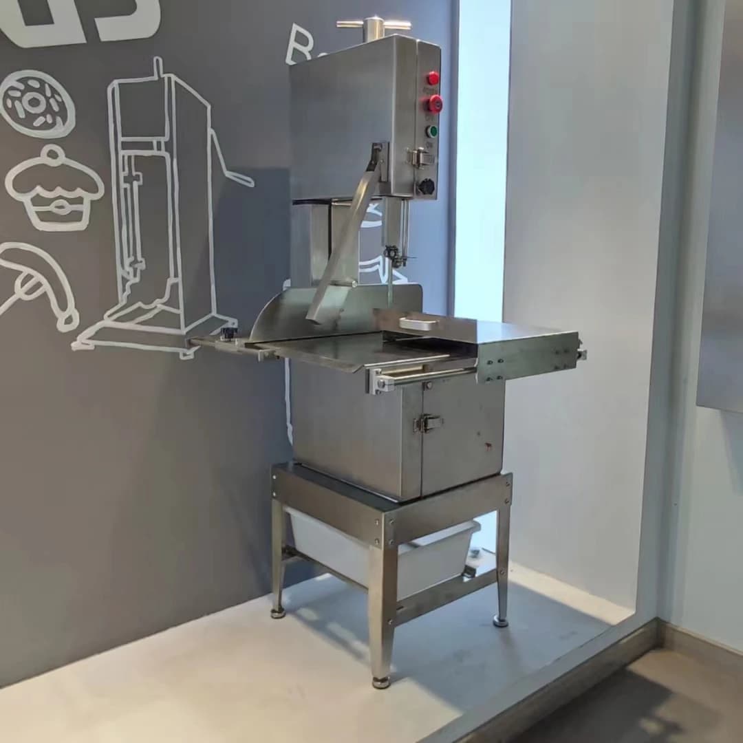 HR-300A Electric Frozen Meat Bone Saw-Heavy Duty Semi-Automatic Adjustable Thickness Stainless Steel Blade 110V/220V 347mm