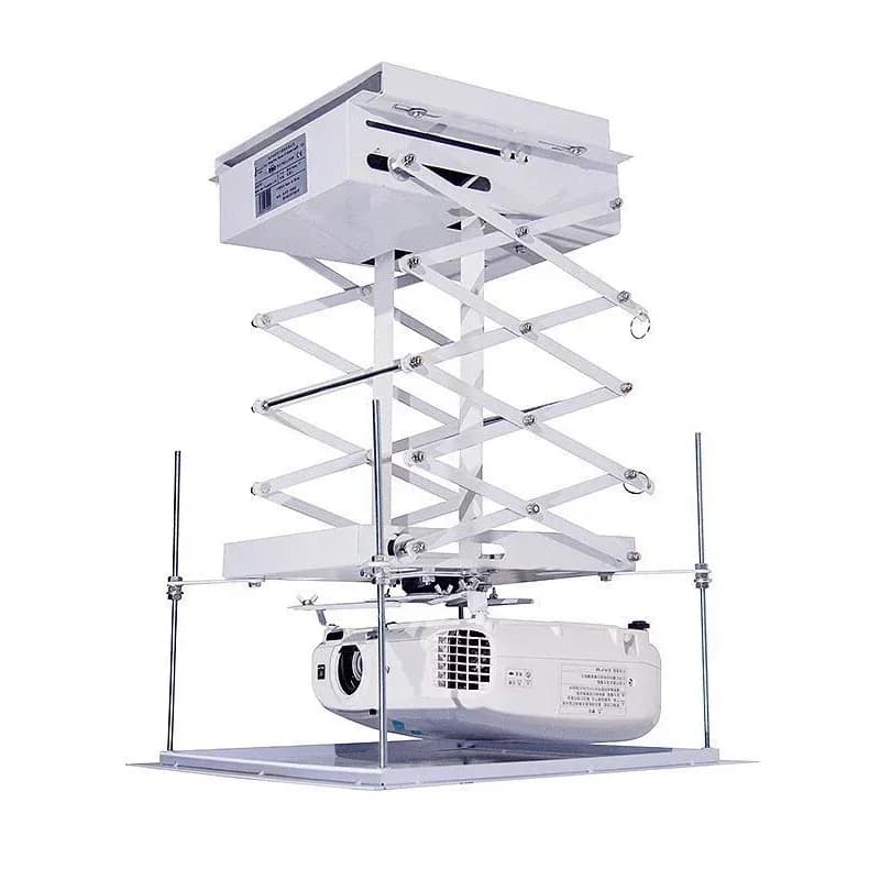 Motorized Electric Scissor Projector Lift 150cm Remote Control Ceiling Mount Bracket for Cinema Church Hall School