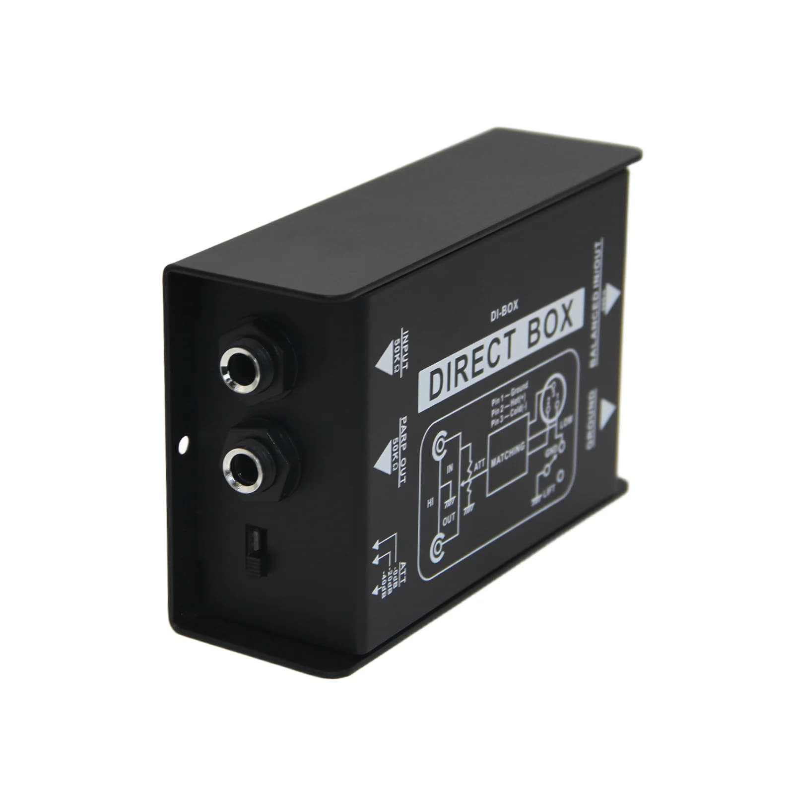 Mini 1 Channel DI Box Audio Passive DIRECT BOX Direct Audio Box Low Noise for Guitar Bass Show Studio