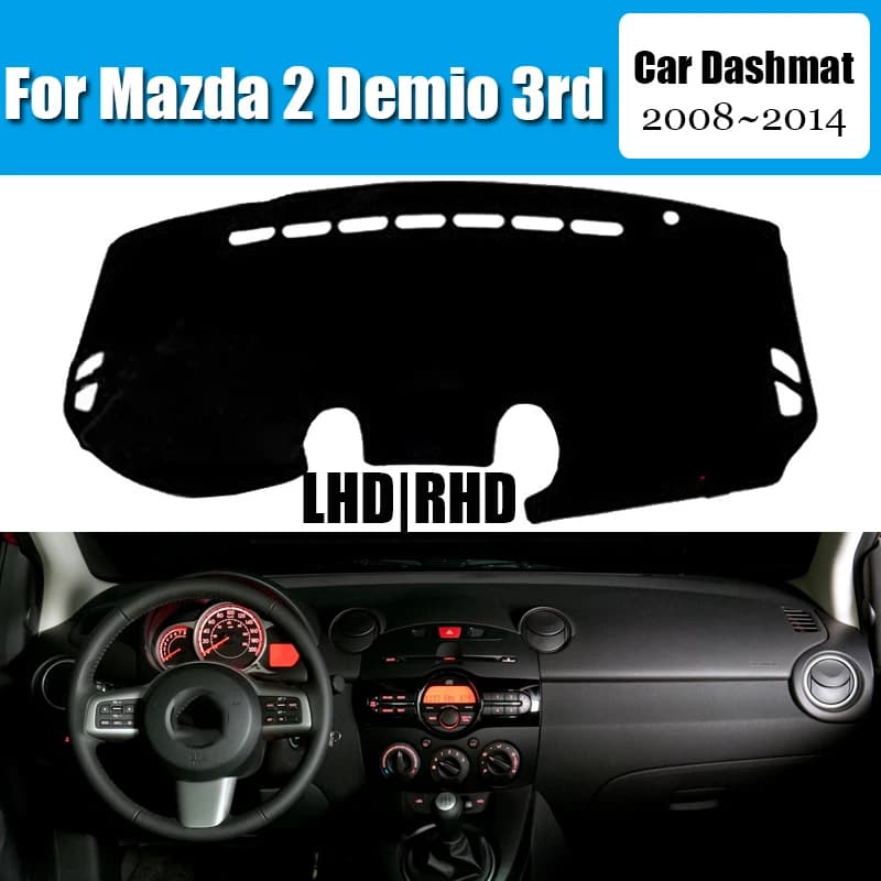 Car Dashboard Cover Dash Mat For Mazda 2 Demio 3rd 2008~2014 Non-slip Sun Shade DashMat LHD RHD Car-styling Suede Leather