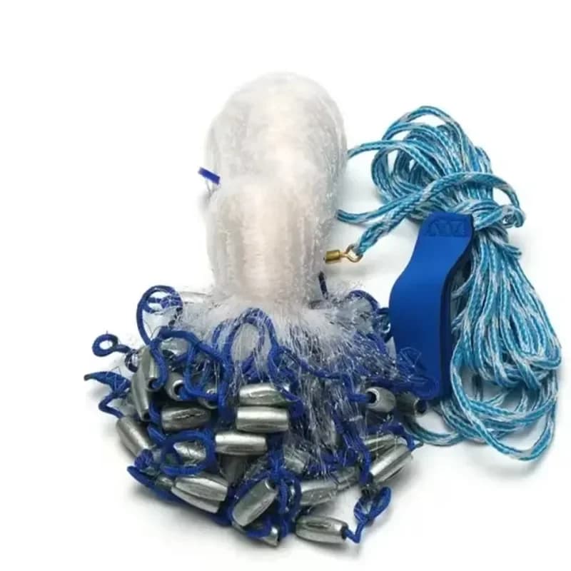High-quality monofilament nylon cast net 3/8 inch American style, easy to throw fishing net