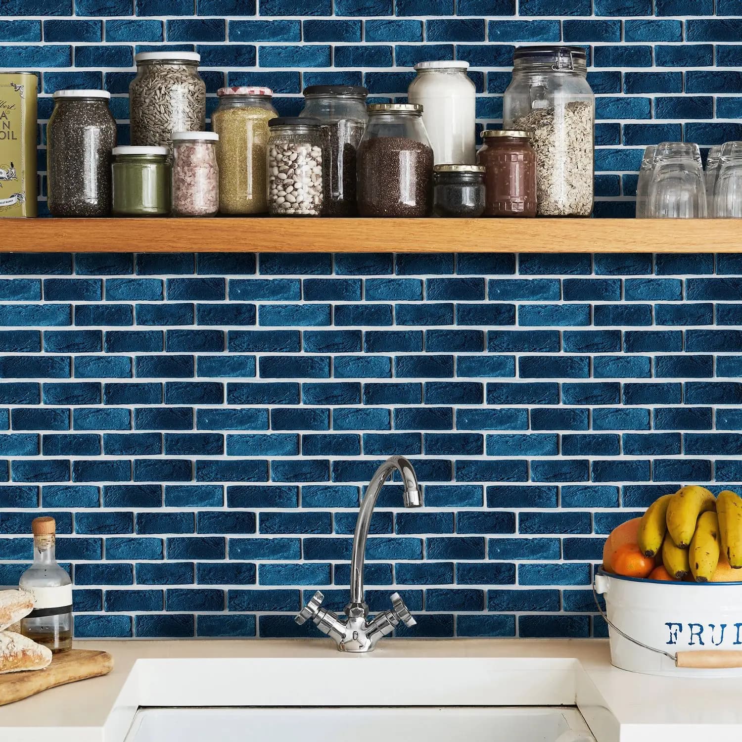 Retro Industrial Stone Brick Wall Stickers Self-Adhesive Waterproof Bedroom Kitchen Wall Decoration 2D Tile Stickers Cross-Borde