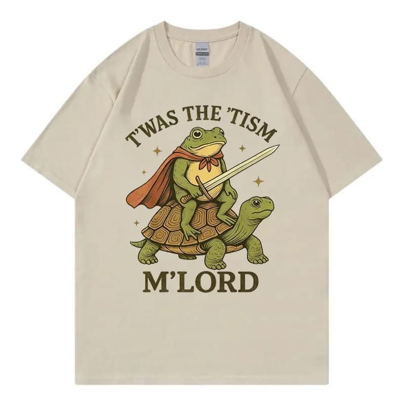 Twas The Tism M Lord Funny Frog Graphic T Shirts Men Women Vintage Fashion Short Sleeve T-shirt  Summer Casual Cotton T-shirts