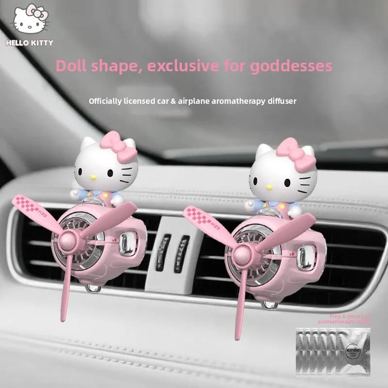 Car Magnetic Cute Cartoon Figure Air Outlet Clip Aromatherapy - Complimentary Two Unscented PE Tablets and Two 5ml Bottles