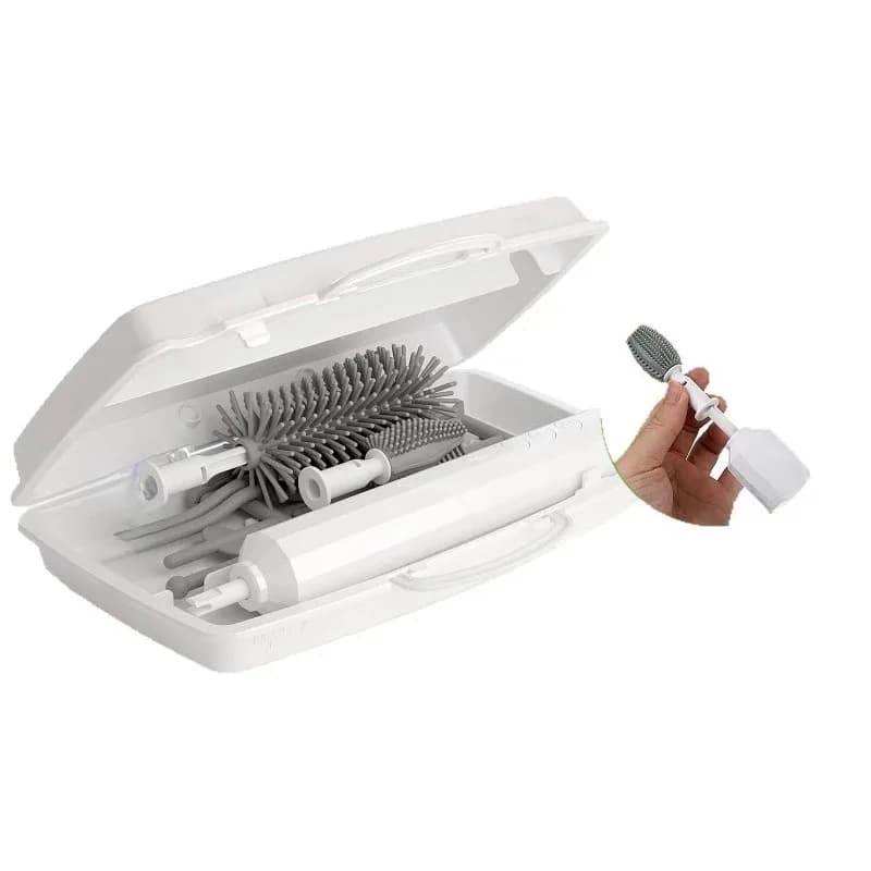 Portable electric brush, multifunctional waterproof silicone, cleaning essential for water cups and baby bottles